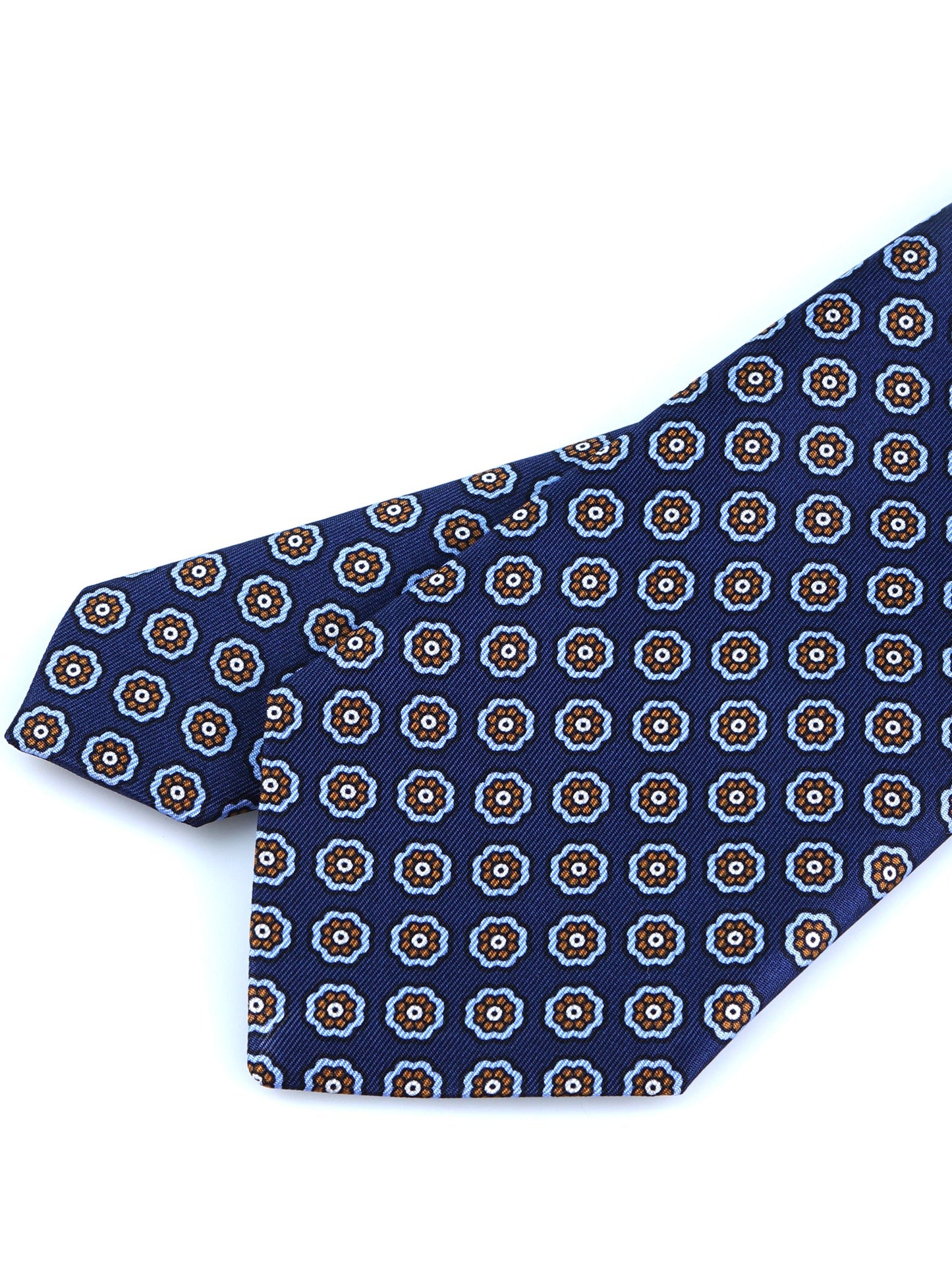 MURDOCK 3 folds tie in blue printed silk