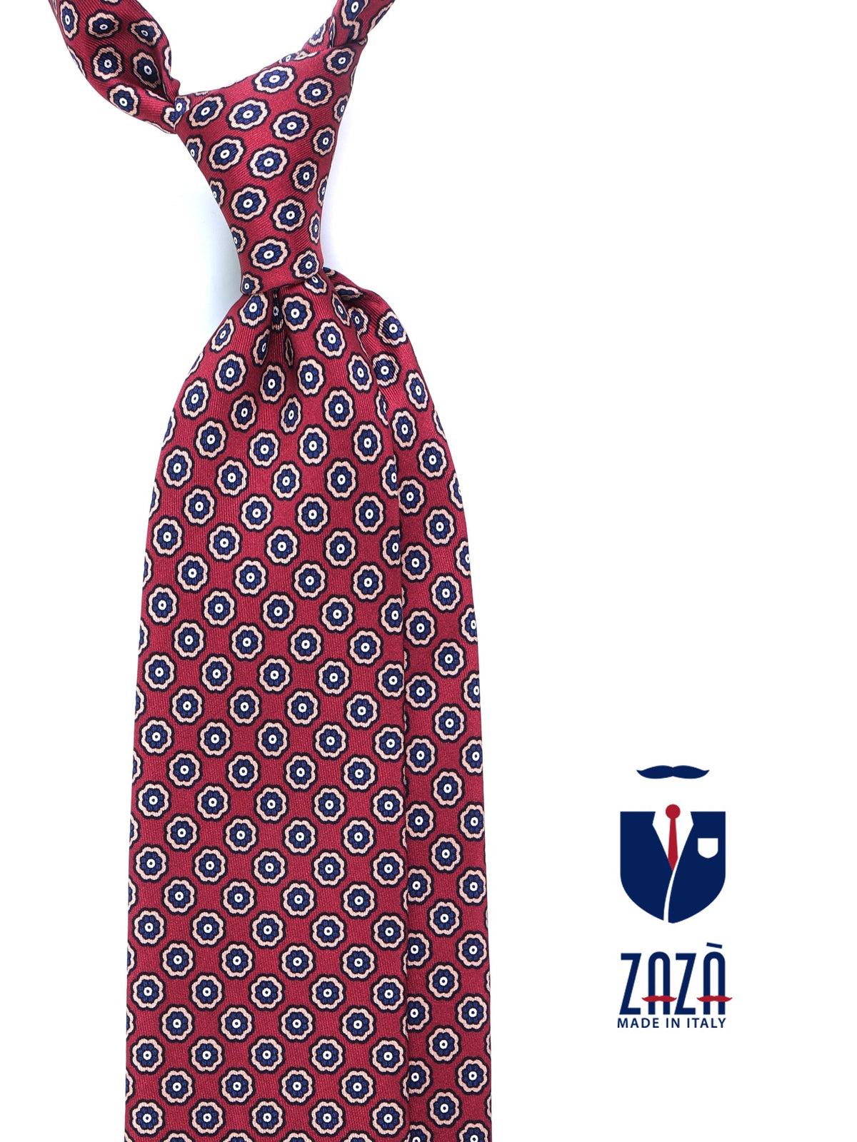 MURDOCK 3-fold printed silk tie in red