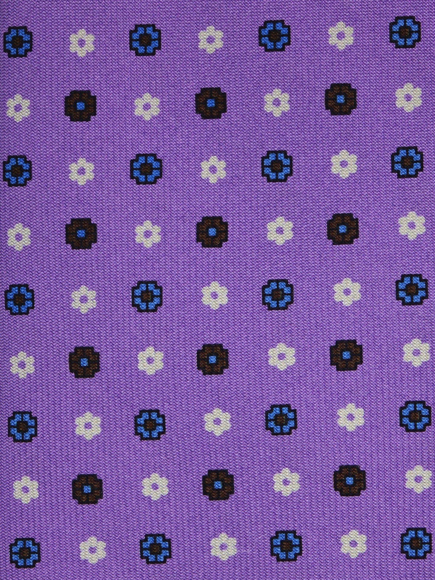 7 Fold Tie NAOMI purple printed English silk