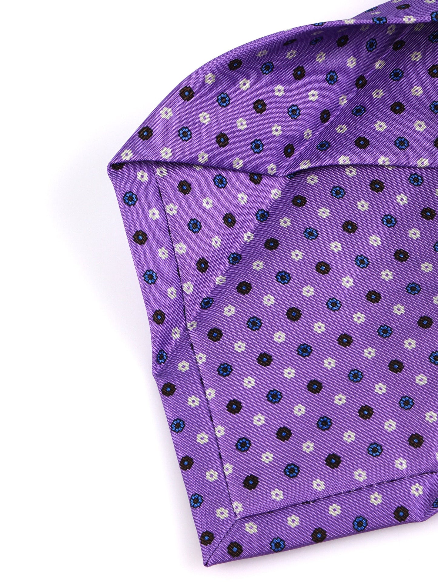 7 Fold Tie NAOMI purple printed English silk