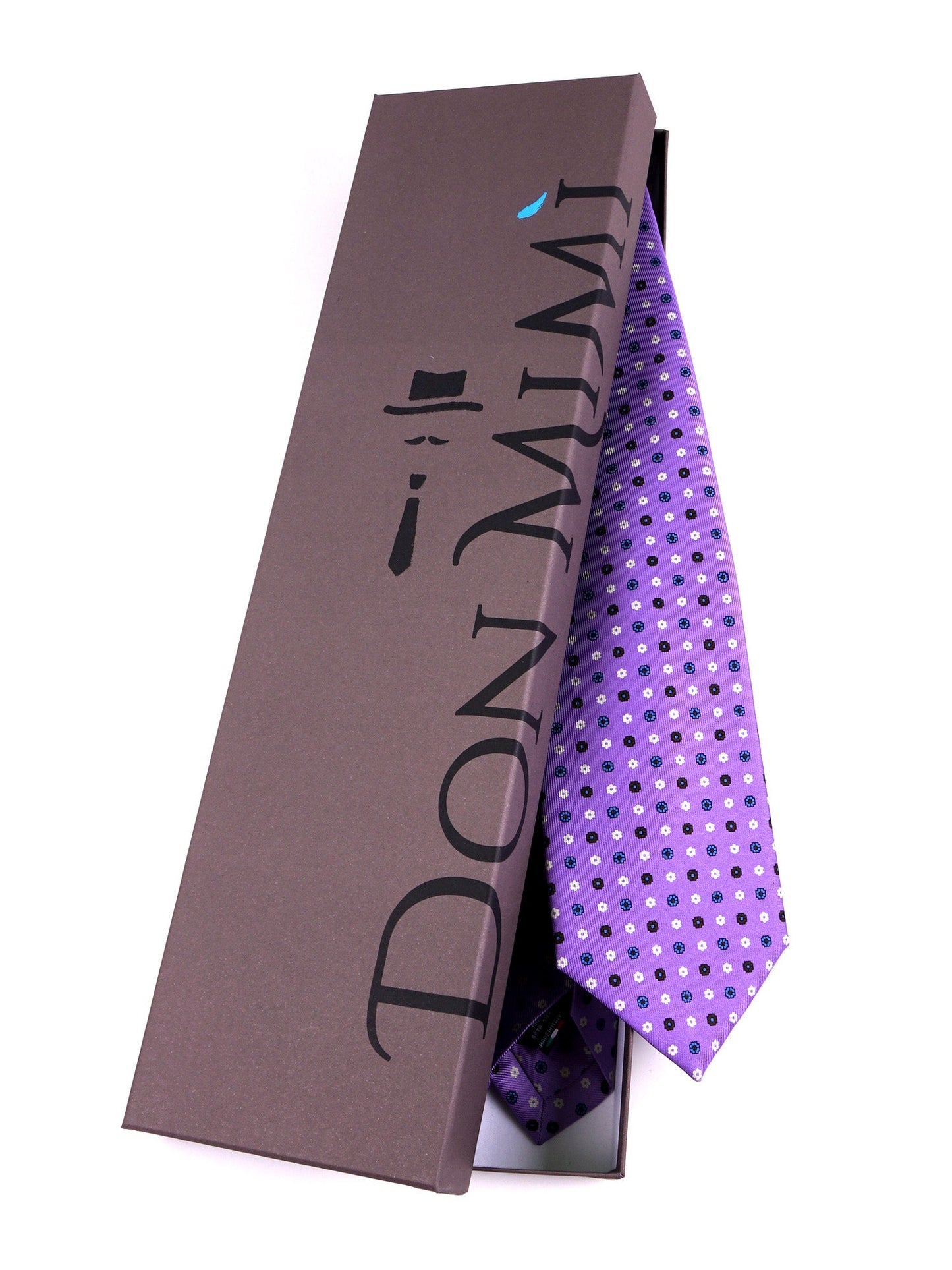 7 Fold Tie NAOMI purple printed English silk