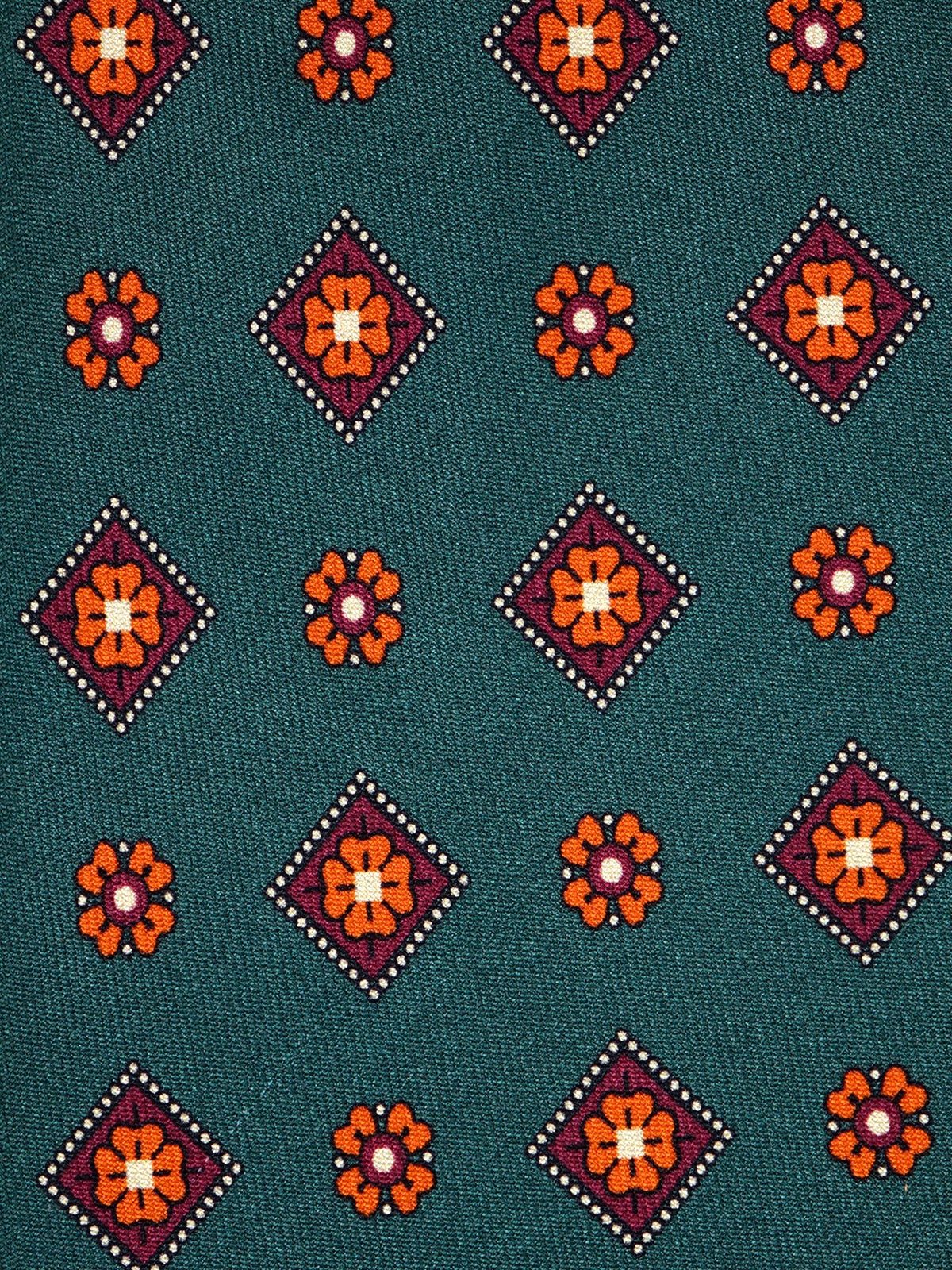 Green NAPOLI 3-fold printed silk tie