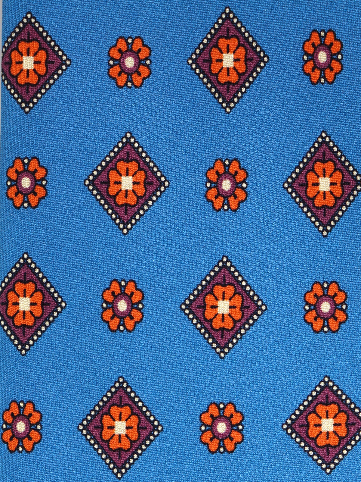 NAPOLI teal 3-fold printed silk tie