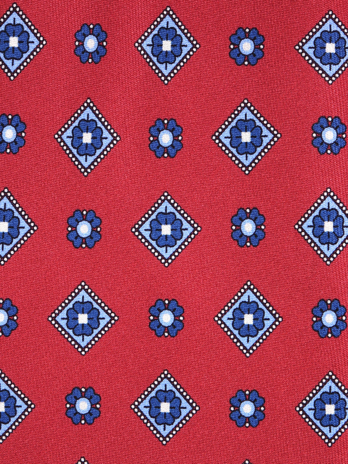 NAPLES red printed silk 3-fold tie