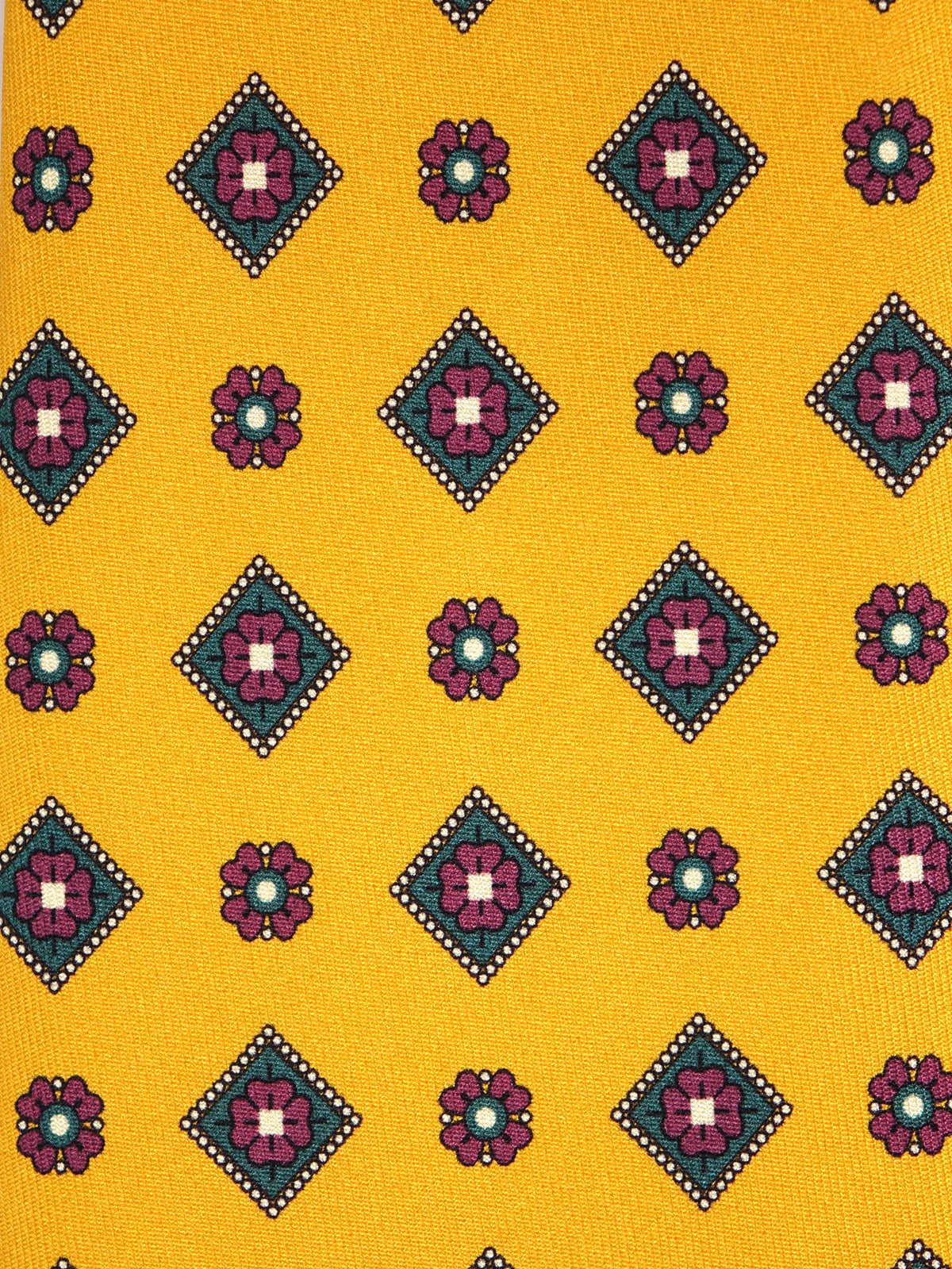 3-fold tie NAPOLI yellow in printed silk