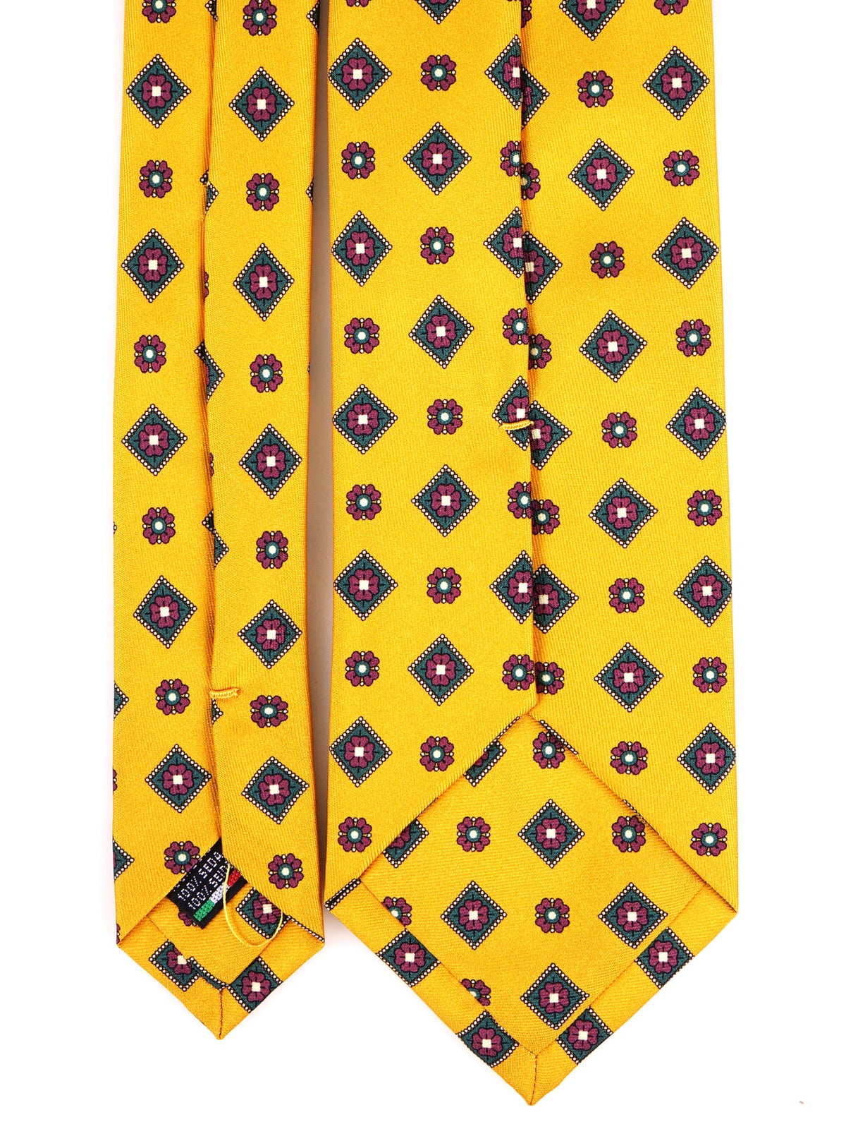 3-fold tie NAPOLI yellow in printed silk