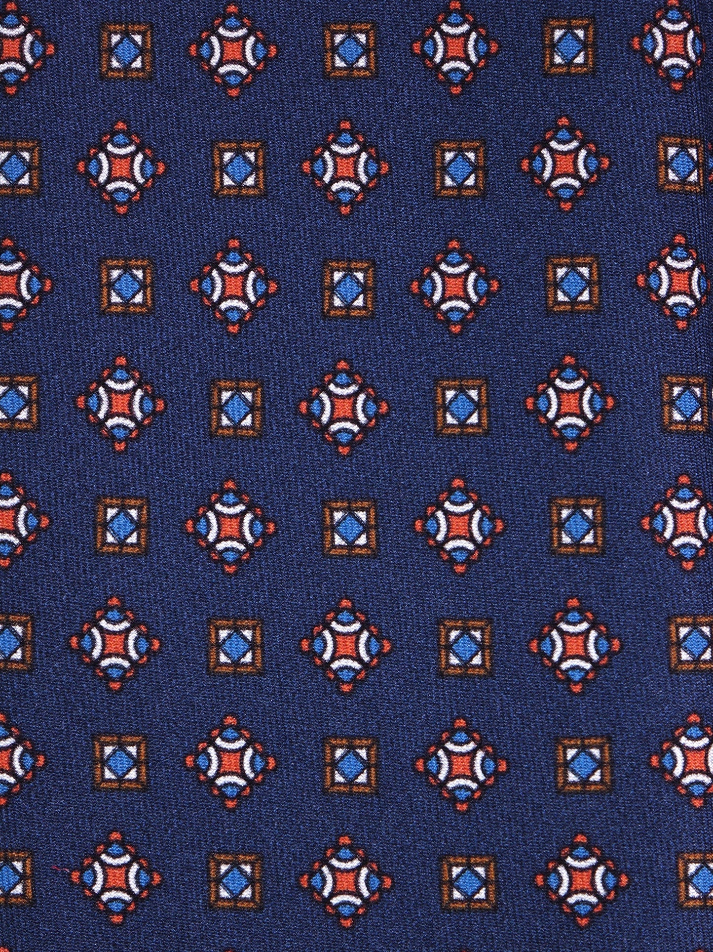 3-fold tie NICK blue printed silk