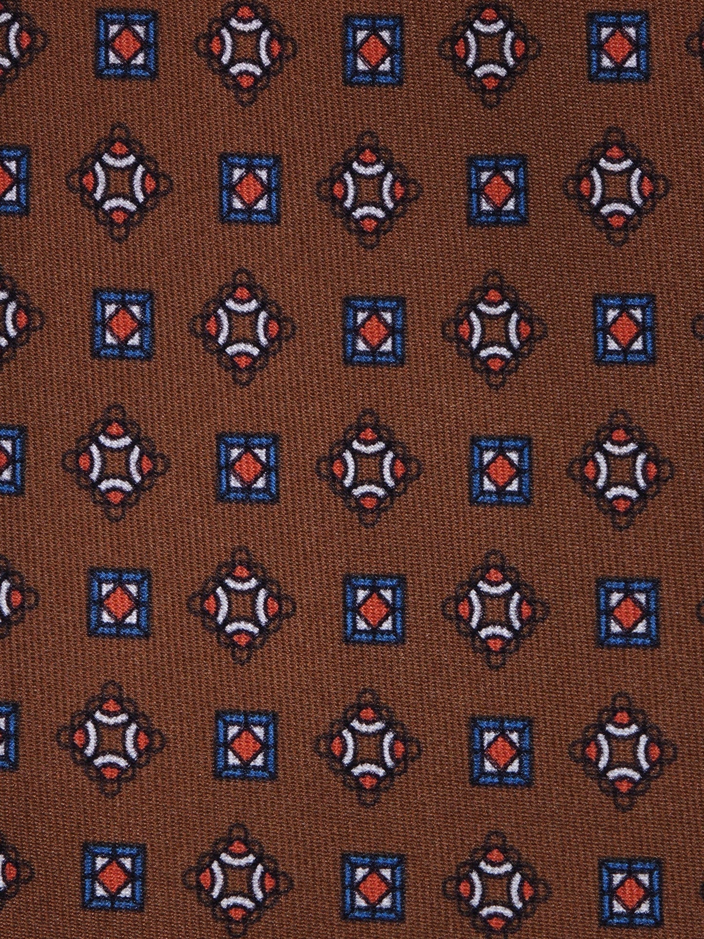 NICK 3-fold tie brown printed silk