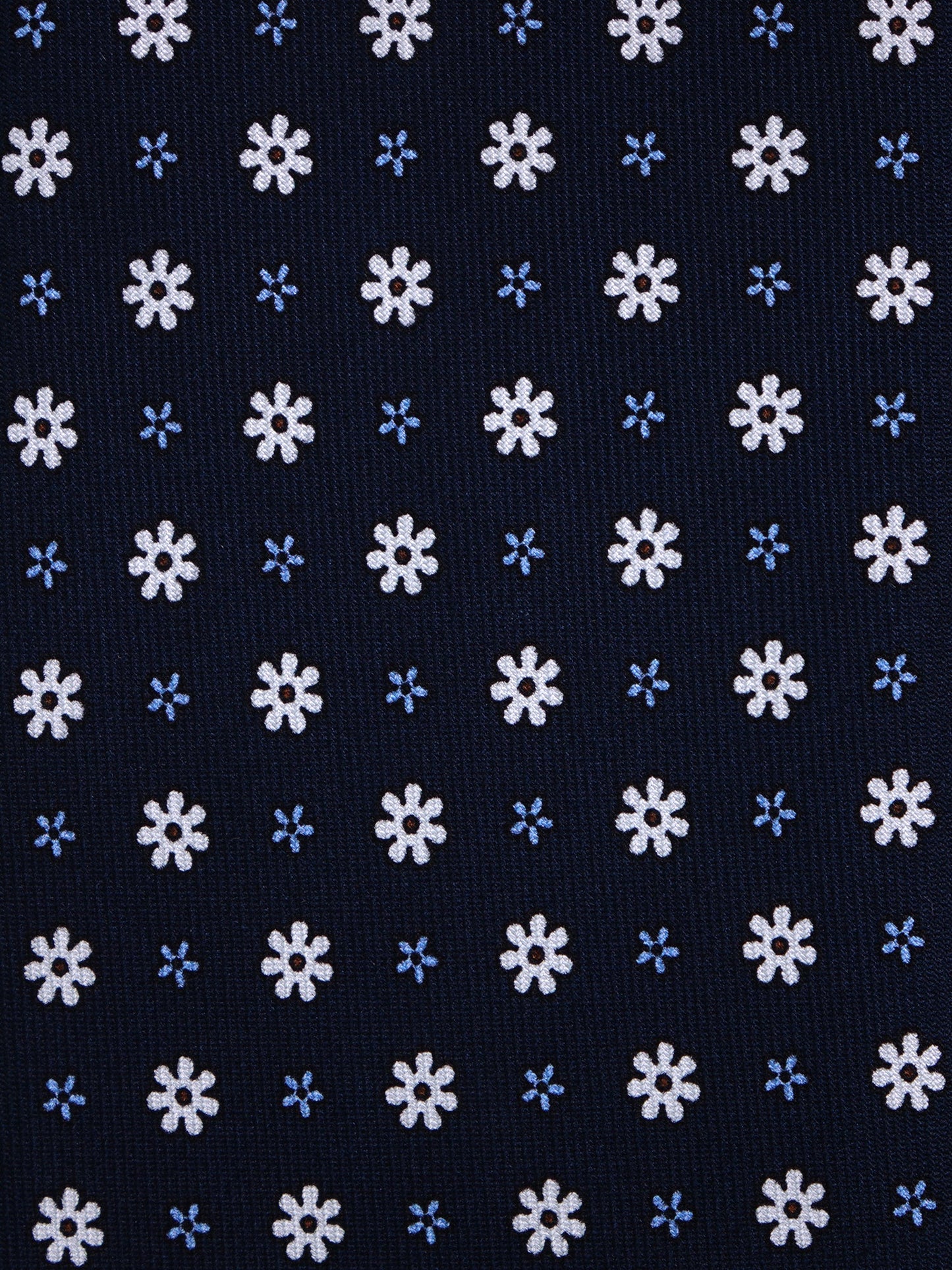 Dark blue 3 Fold NIGHT English printed silk tie