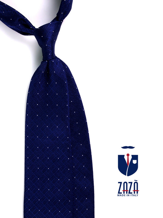 NIGHTWING 3 fold tie in blue woven silk