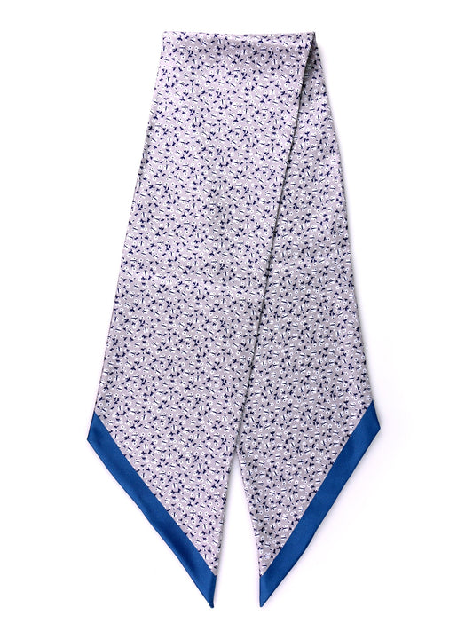 NOIR twilly foulard in grey printed silk