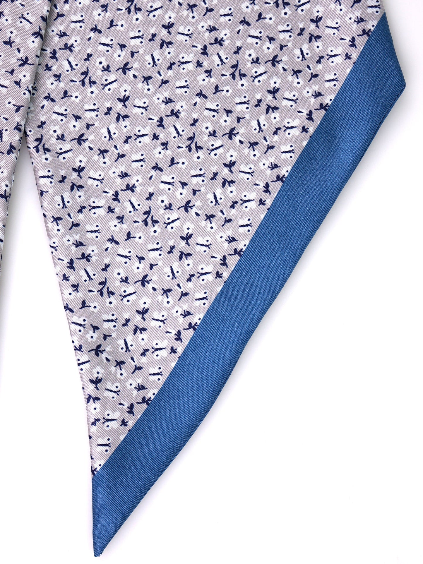NOIR twilly foulard in grey printed silk