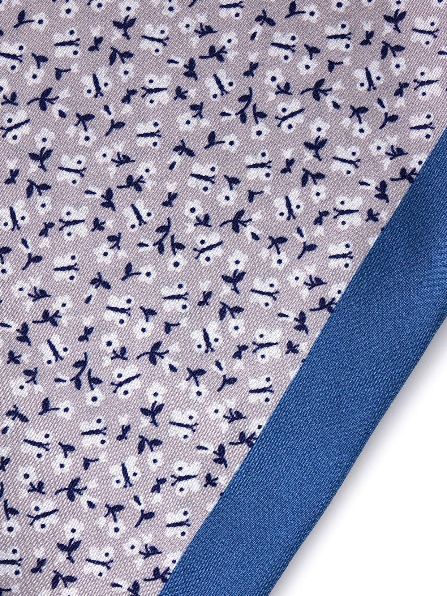 NOIR twilly foulard in grey printed silk