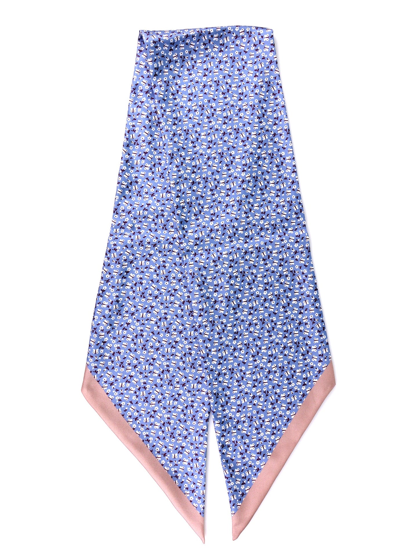 NOIR twilly foulard in light blue printed silk