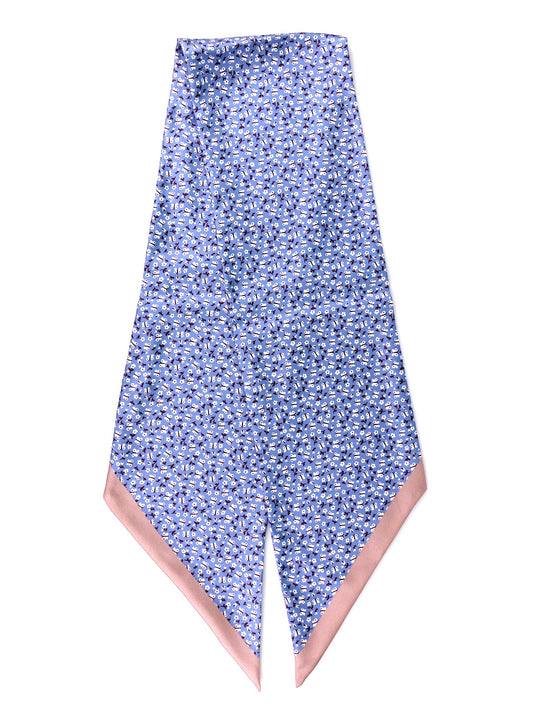 NOIR twilly foulard in light blue printed silk