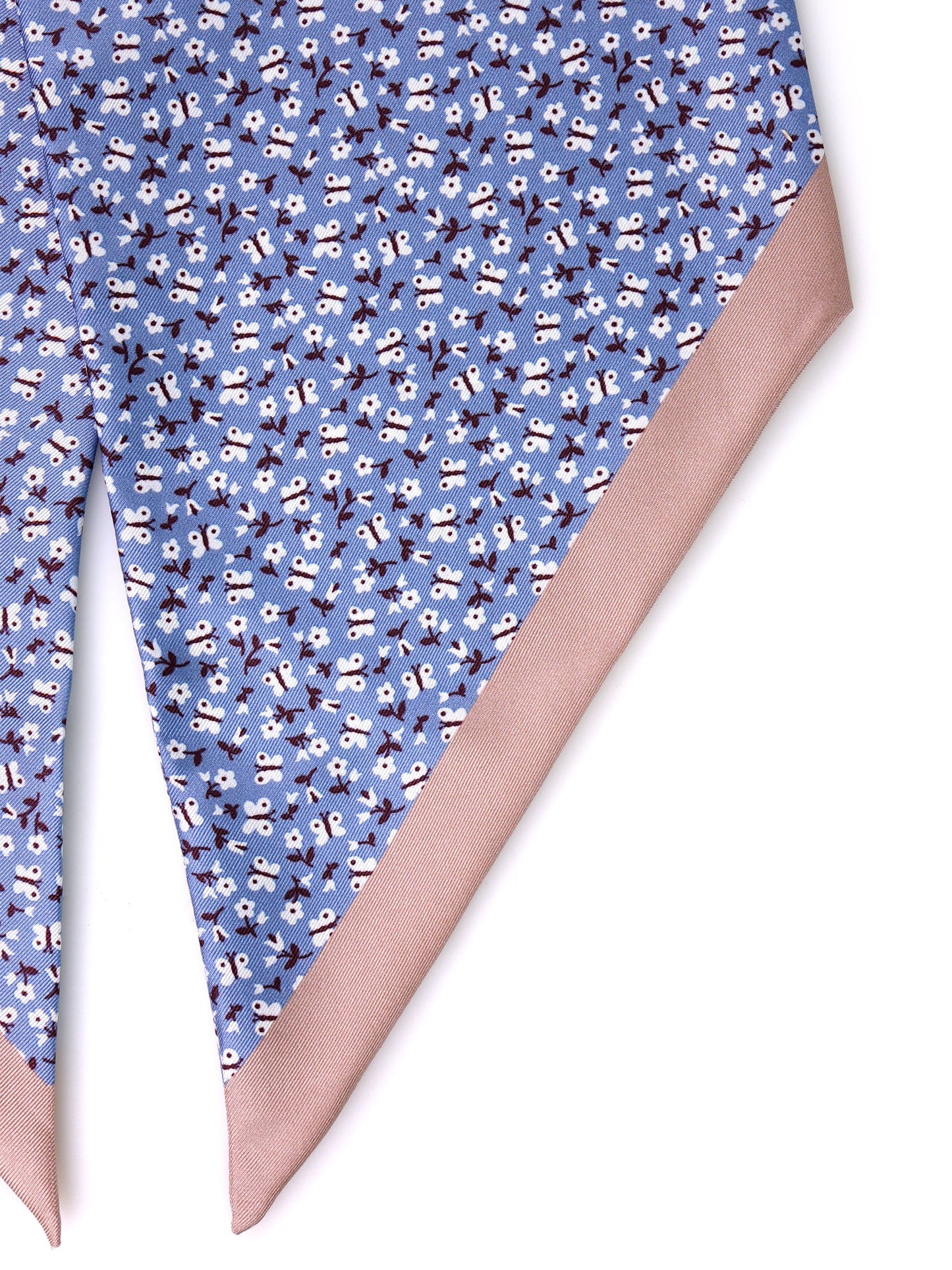 NOIR twilly foulard in light blue printed silk