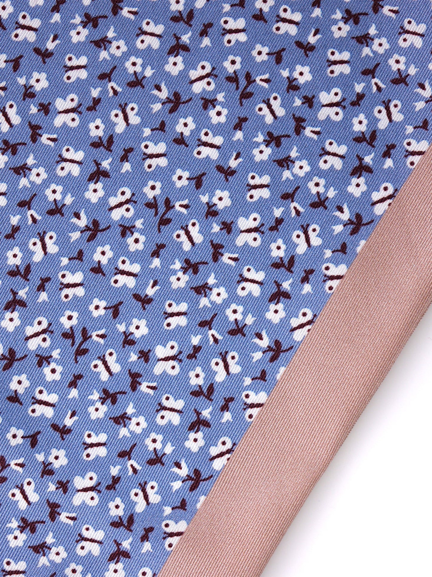 NOIR twilly foulard in light blue printed silk