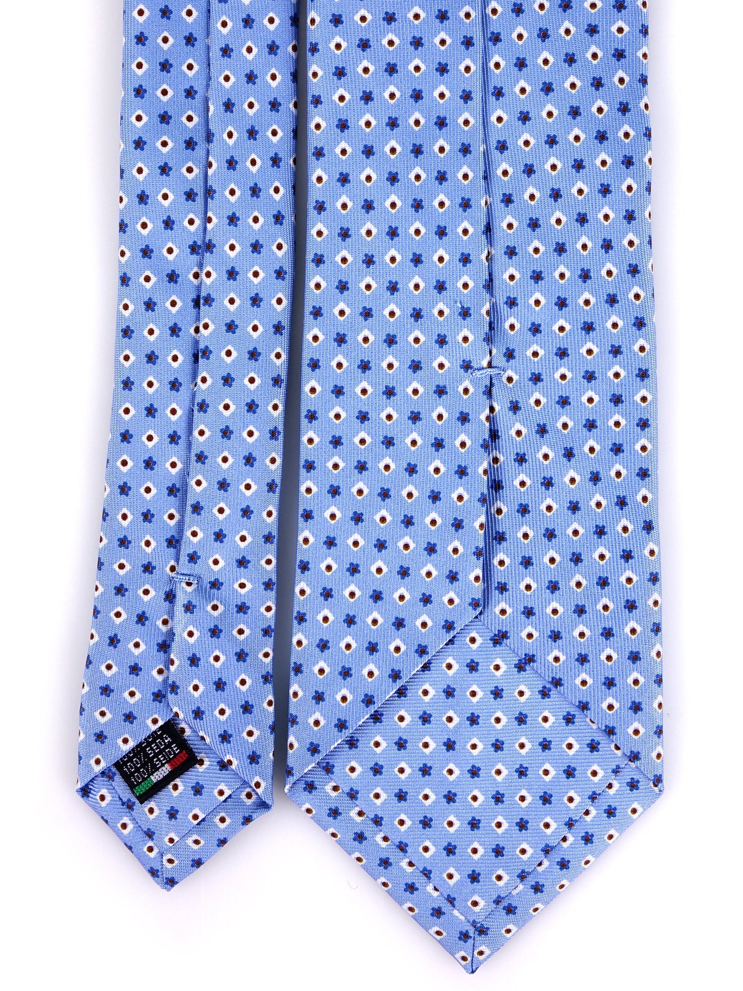 3 Fold Light Blue CLOUD English Printed Silk Tie