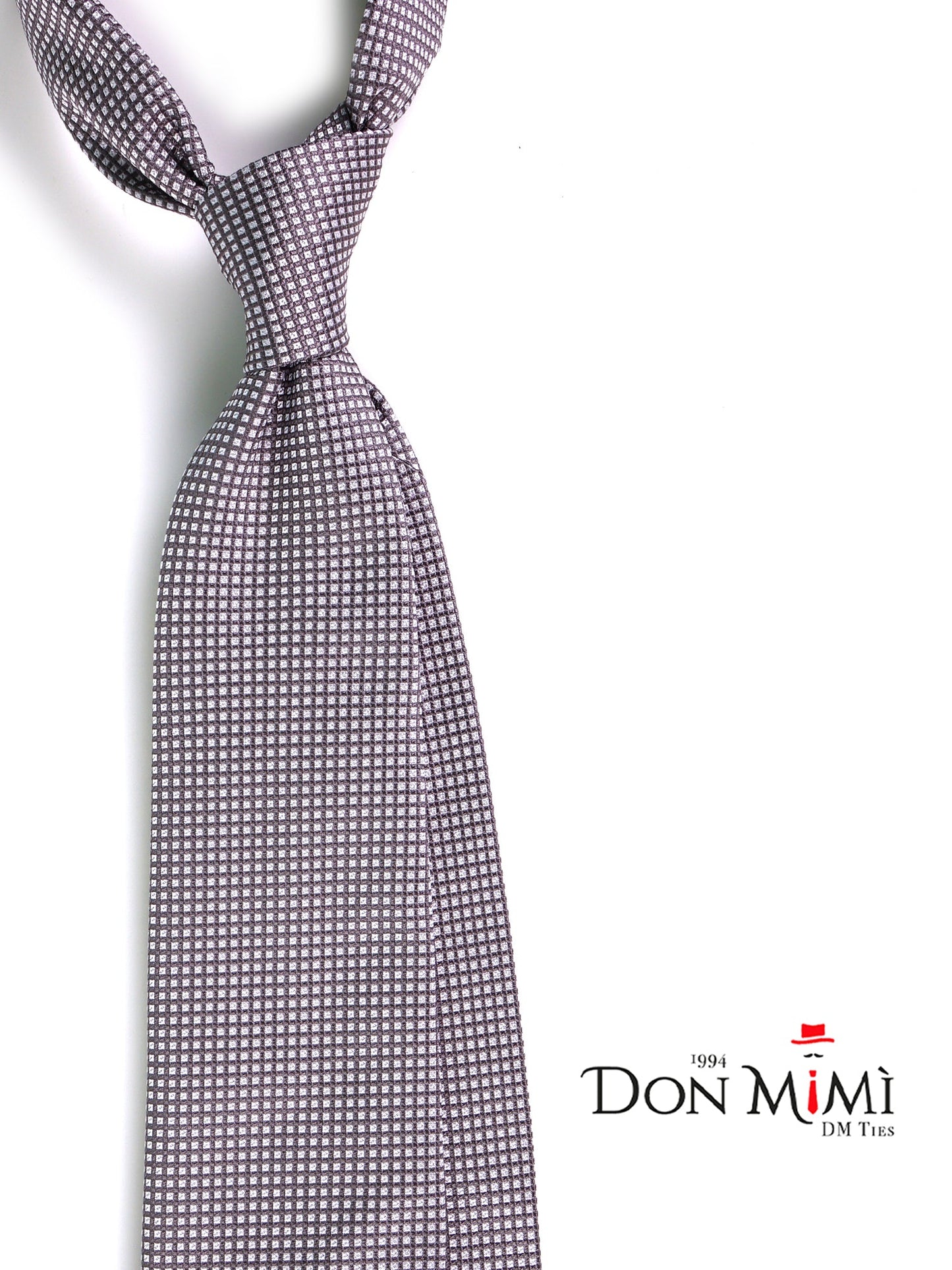 3 Fold Shadow Grey Woven Silk Tie