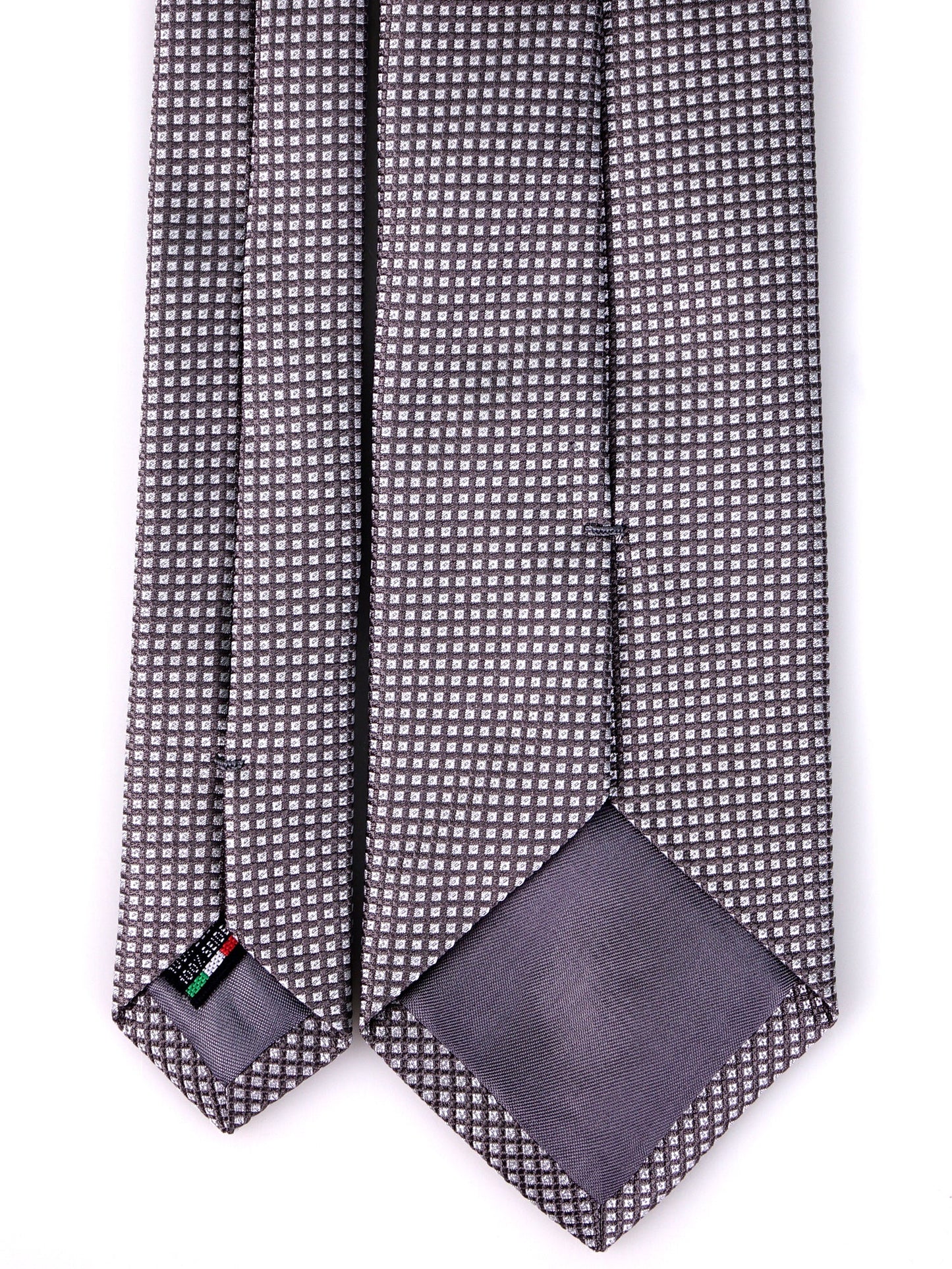 3 Fold Shadow Grey Woven Silk Tie