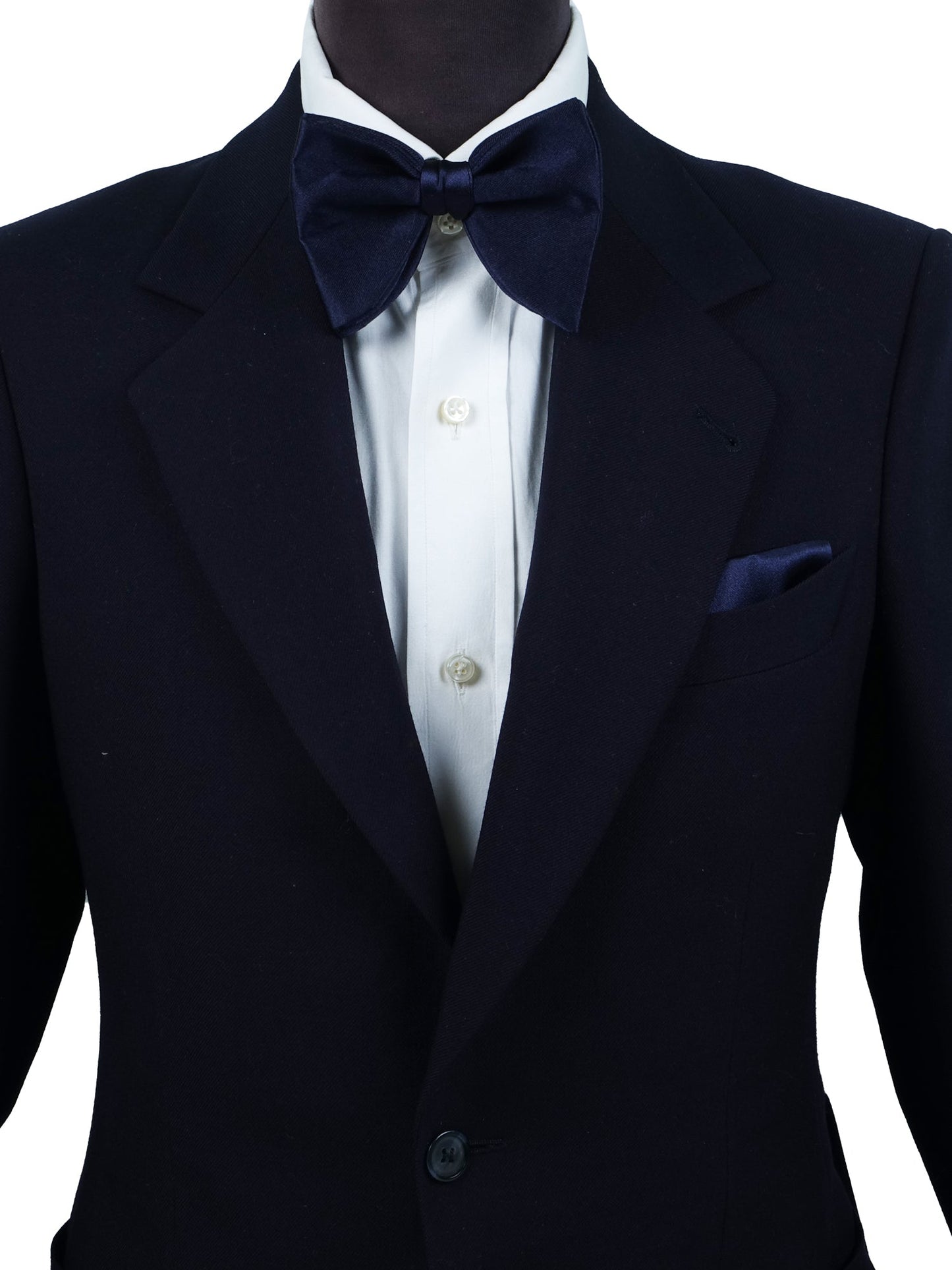 Navy blue bow tie model GOCCIA already tied in satin silk