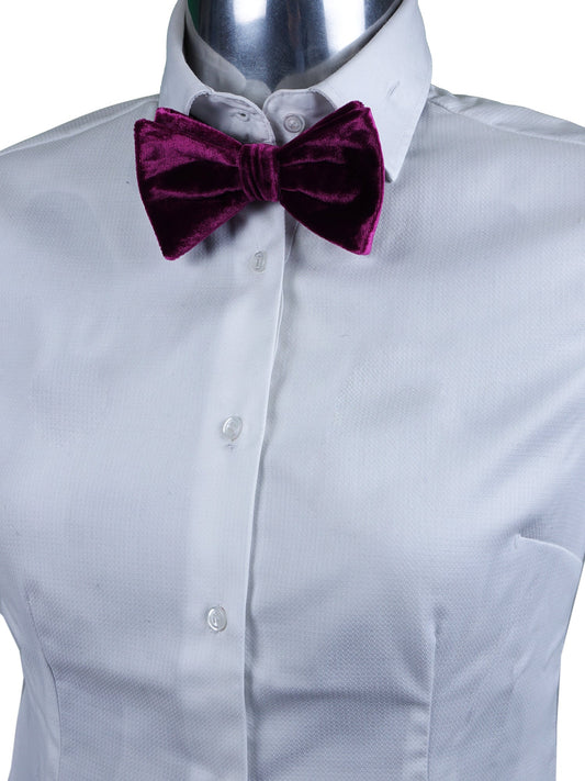 Women's Bordeaux Pre-Tied Bowtie in Silk and Viscose Velvet CONRAD