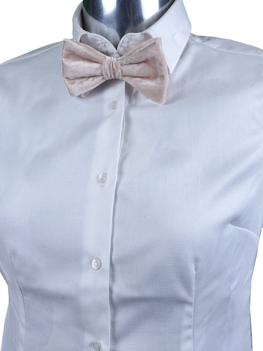 Ivory Bow Tie Women Pre-Tied in Silk and Viscose Velvet CONRAD