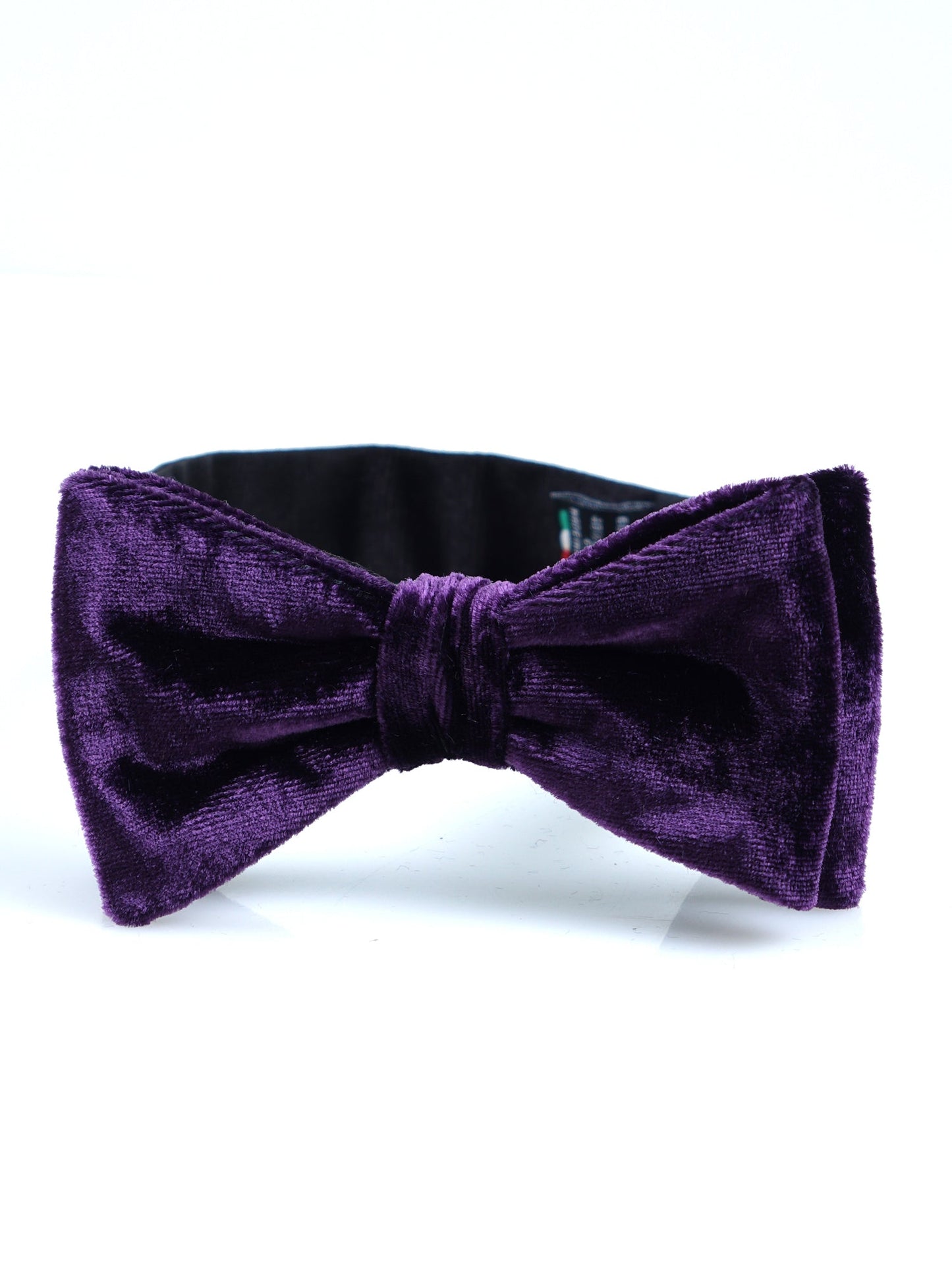 Purple pre-tied silk and viscose velvet bow tie CONRAD