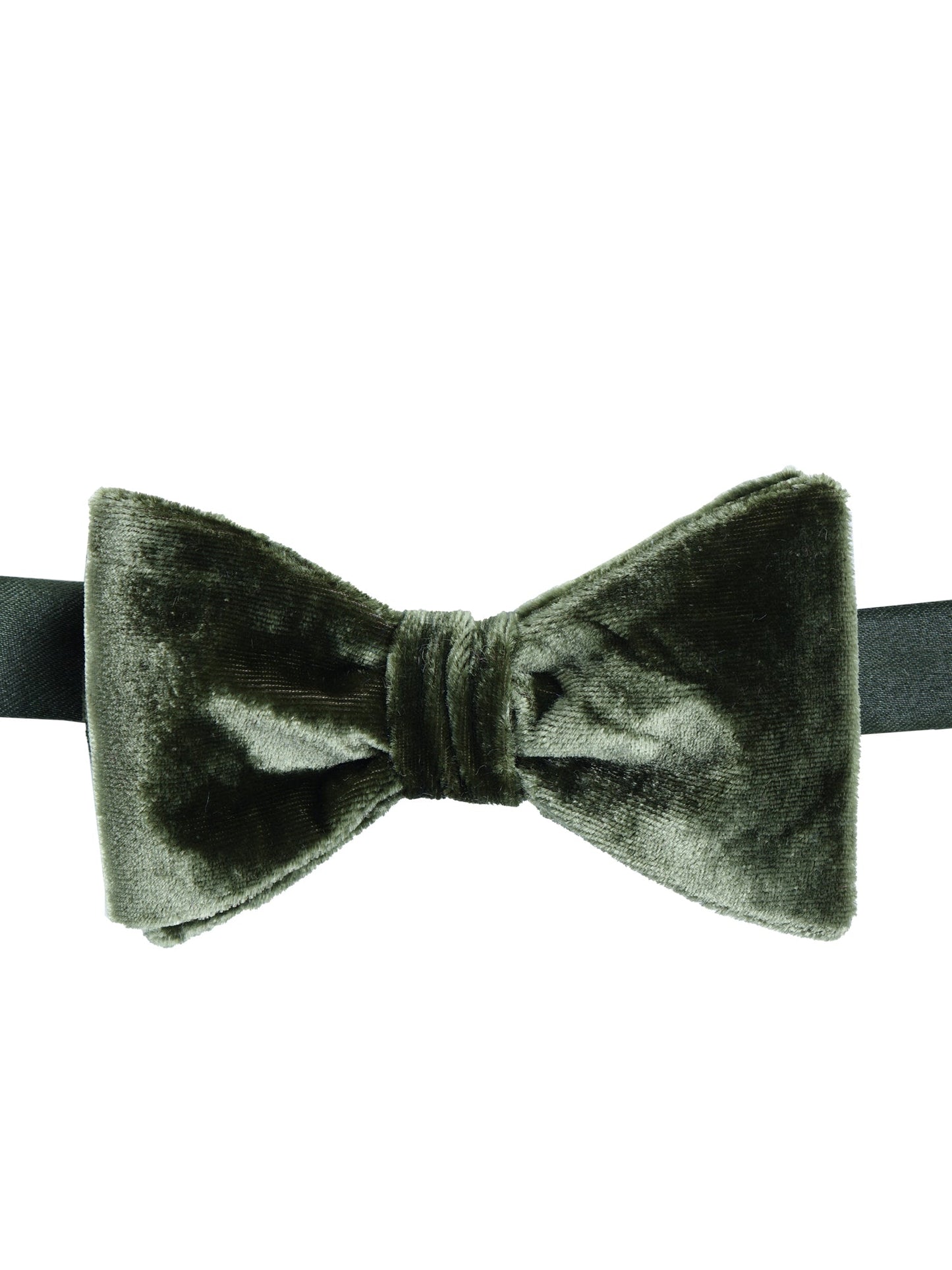 Green Pre-Tied Bow Tie in Silk and Viscose Velvet CONRAD