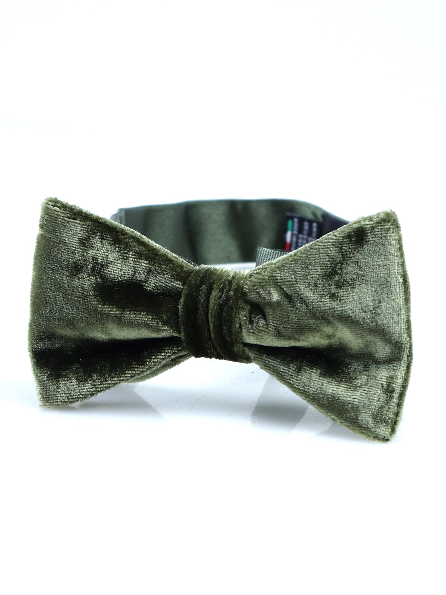 Green Pre-Tied Bow Tie in Silk and Viscose Velvet CONRAD