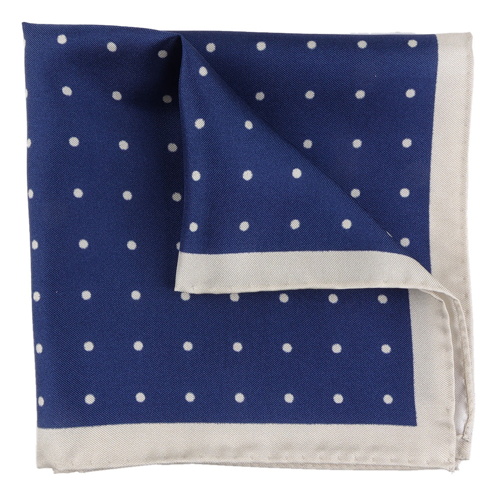PARDA blue printed silk pocket square