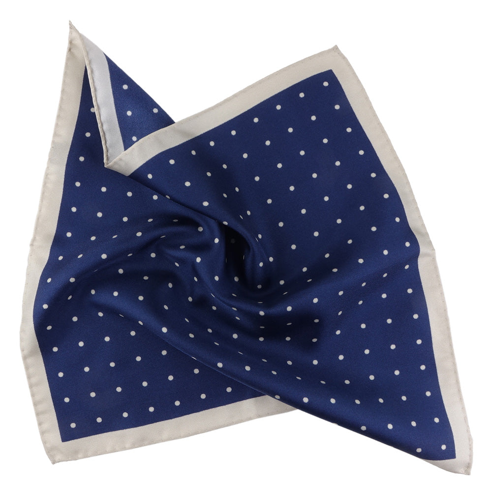 PARDA blue printed silk pocket square