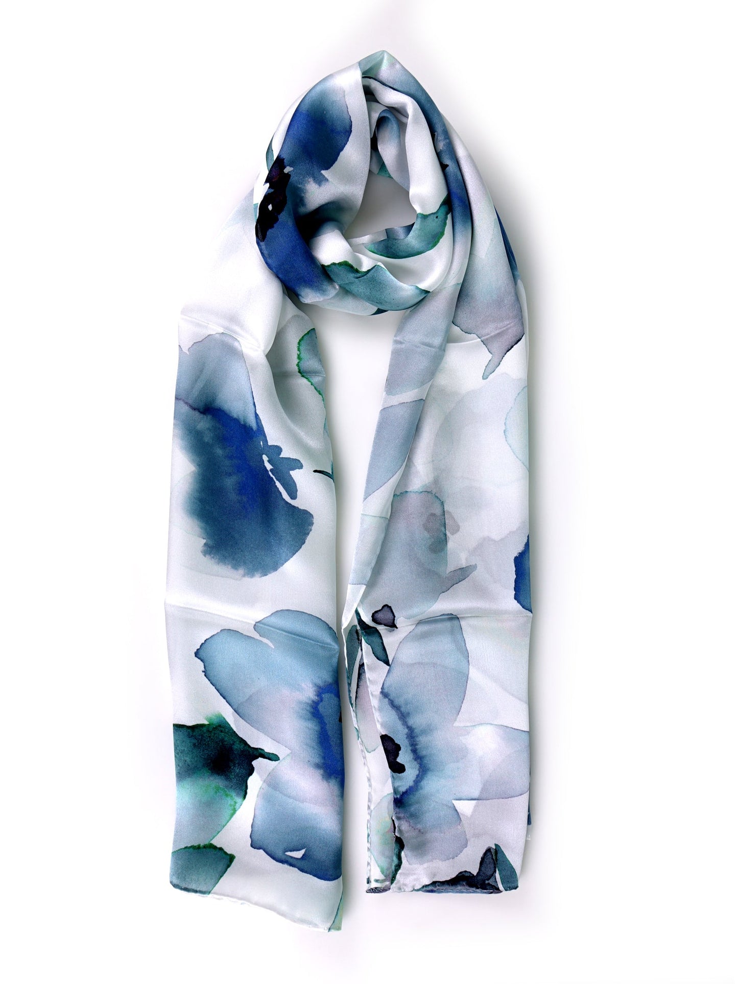 Light Green Printed Pure Silk Satin Stole PARISE