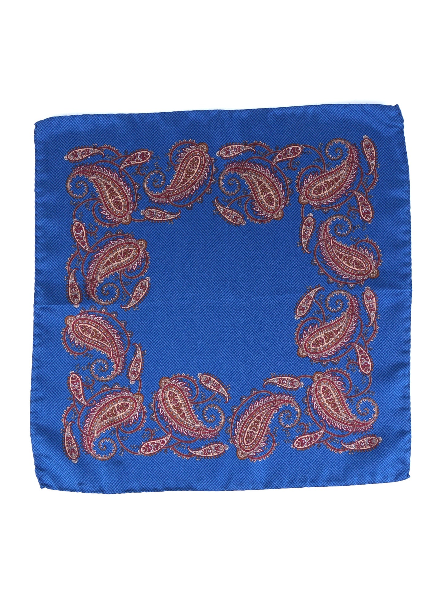 Blue Avion Printed Silk Pocket Square ROSITA