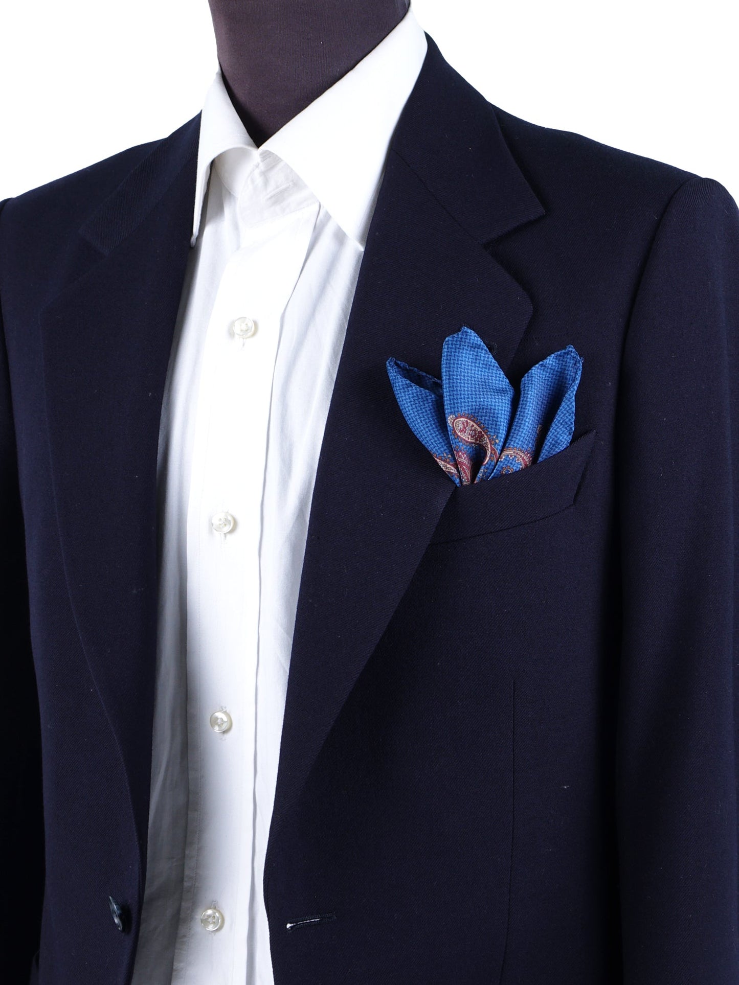 Blue Avion Printed Silk Pocket Square ROSITA