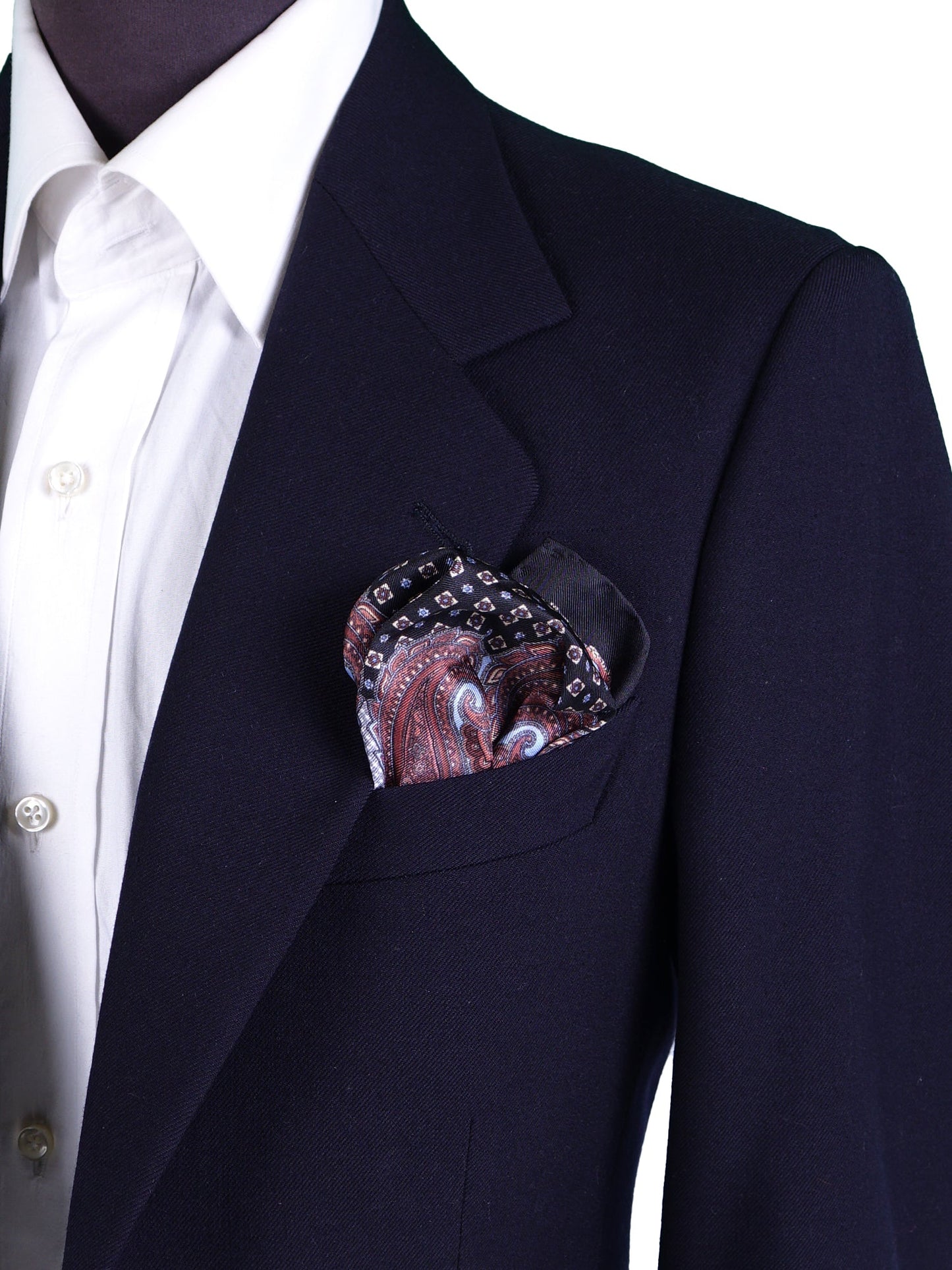 Black Pocket Square in Pure Printed Silk NICOLO'