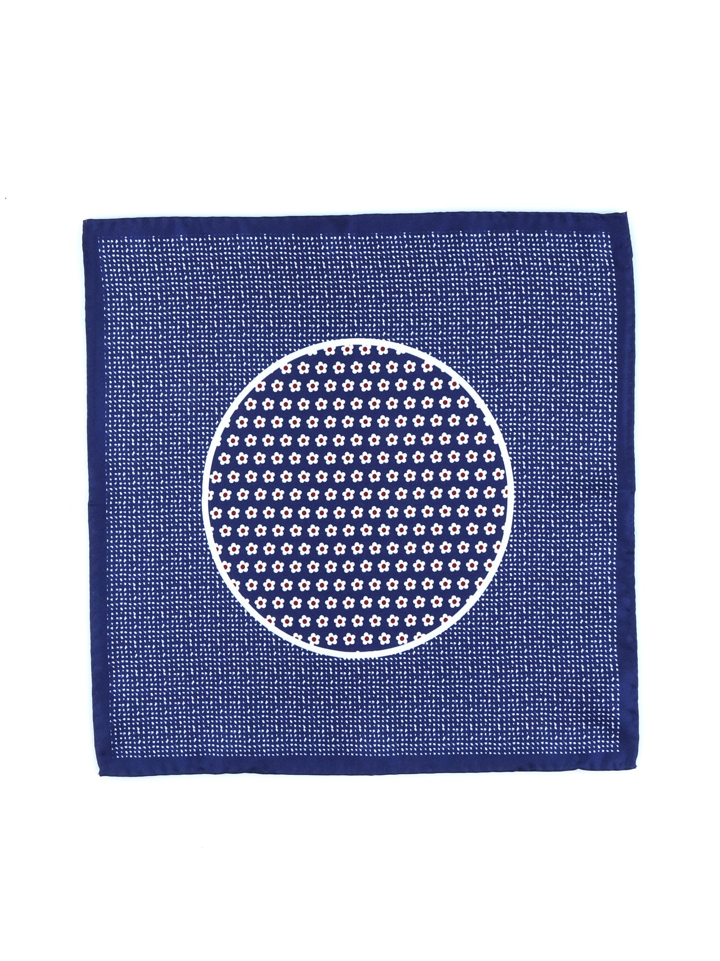 Printed Silk Pocket Square in Blue NETTUNO