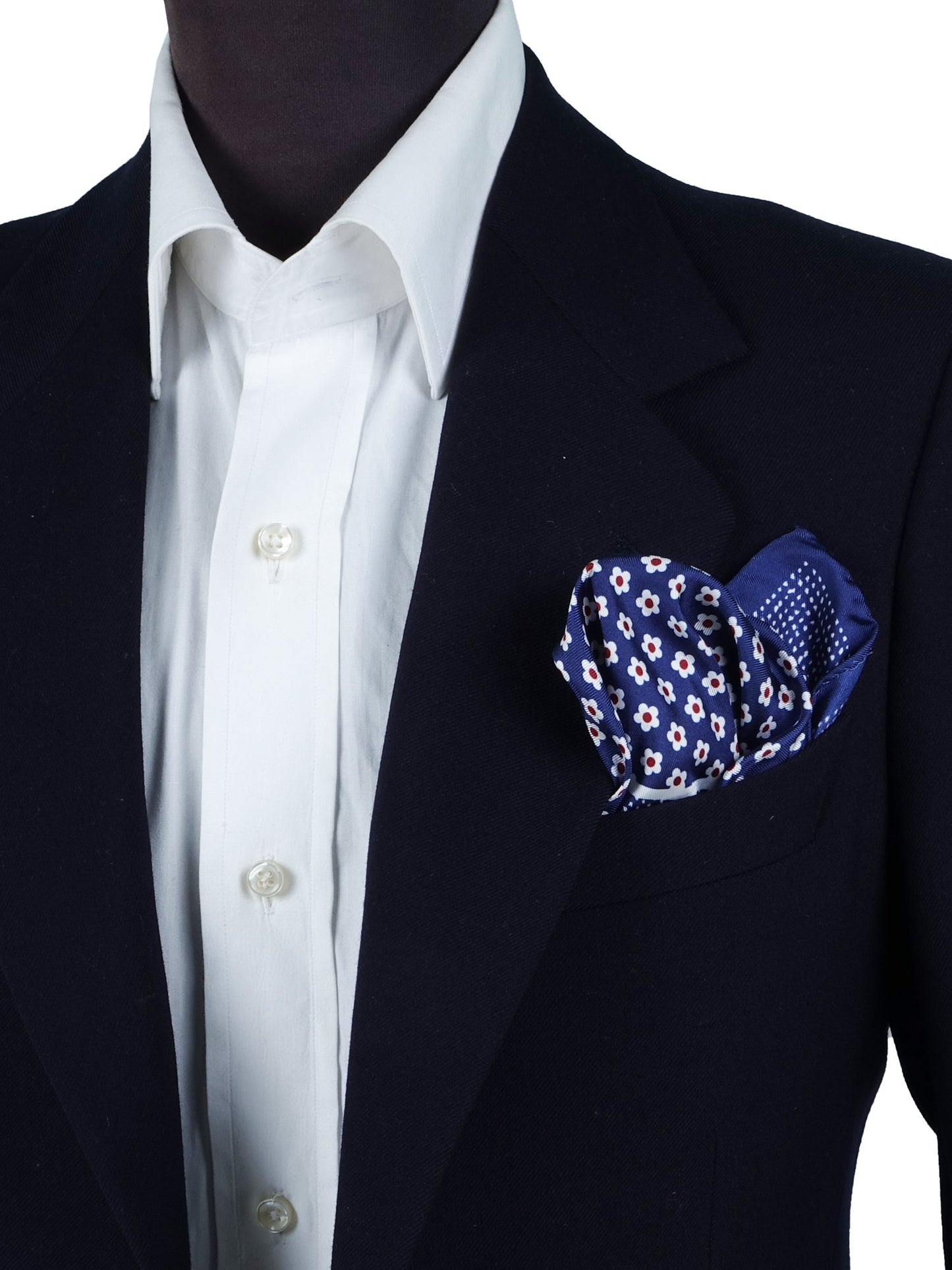 Printed Silk Pocket Square in Blue NETTUNO