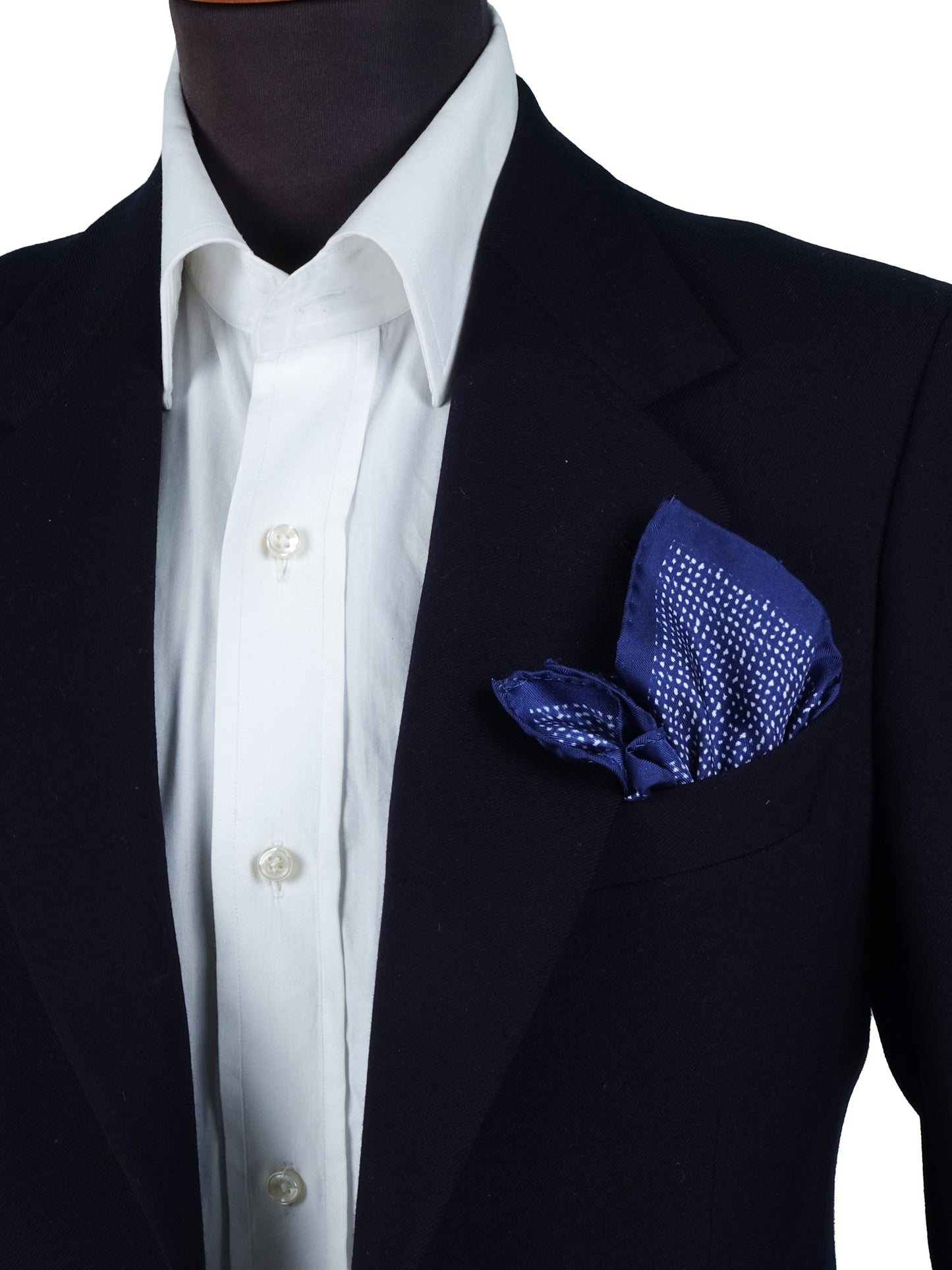 Printed Silk Pocket Square in Blue NETTUNO