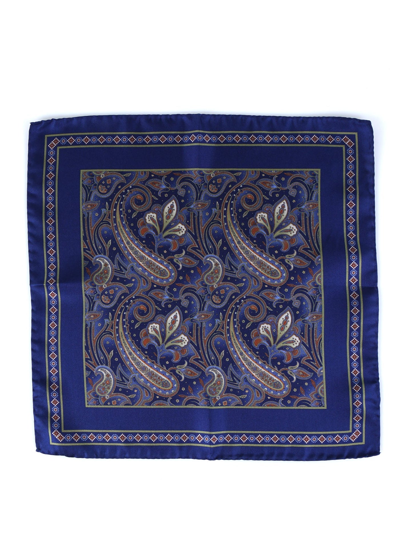 Blue Silk Printed Pocket Square DESIRE