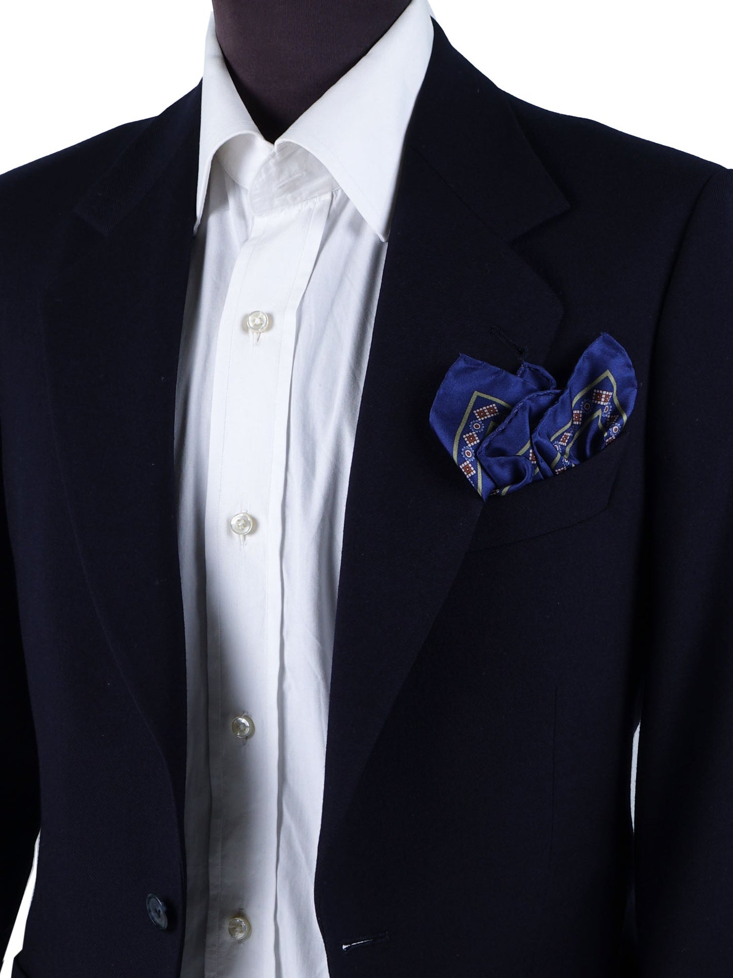 Blue Silk Printed Pocket Square DESIRE