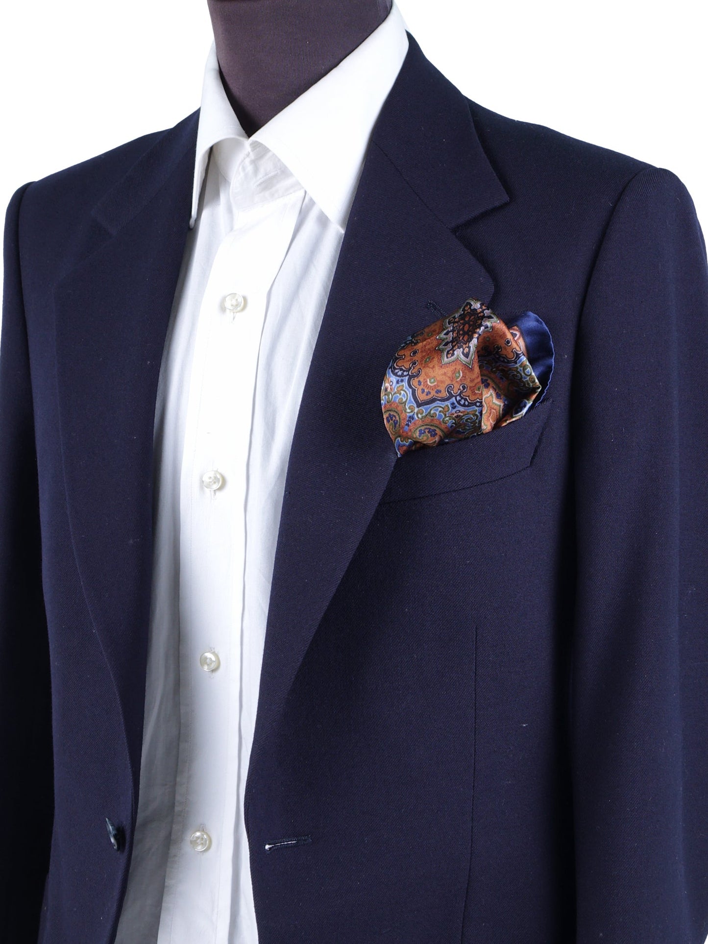 Blue Silk Printed Pocket Square EMOTION