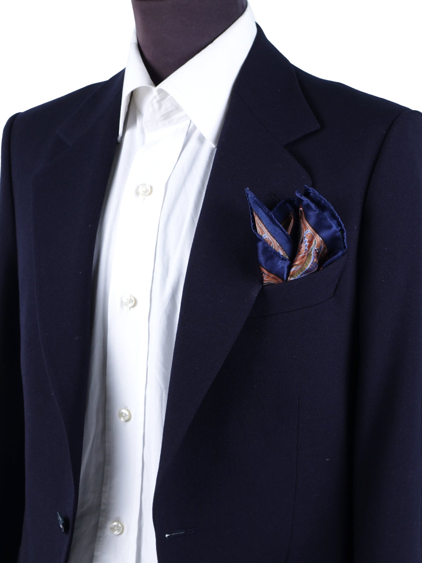 Blue Silk Printed Pocket Square EMOTION