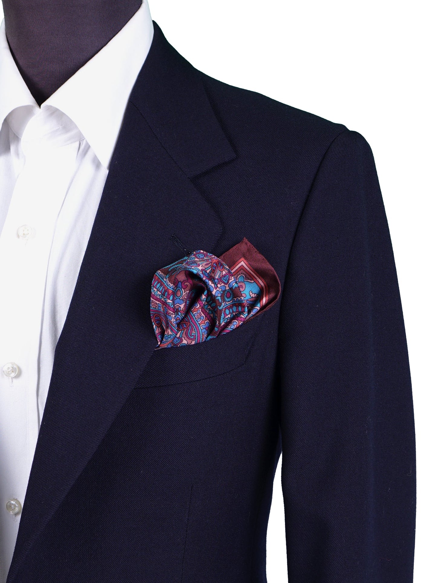 Brown Pocket Square in Pure Printed Silk SAMBA