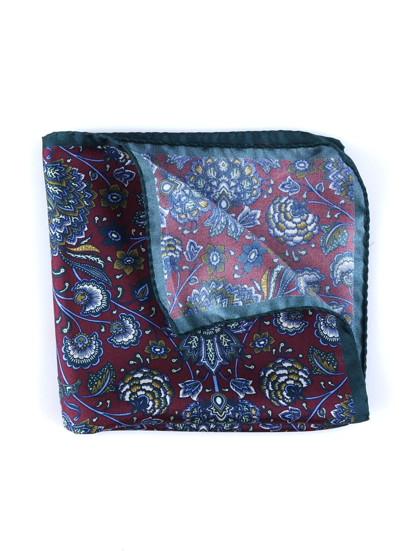 Bordeaux printed silk pocket square EXPLOSION