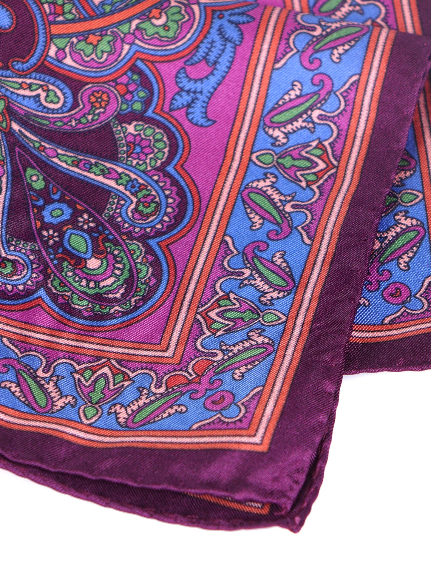 Bordeaux Pocket Square in Pure Printed Silk - SAMBA