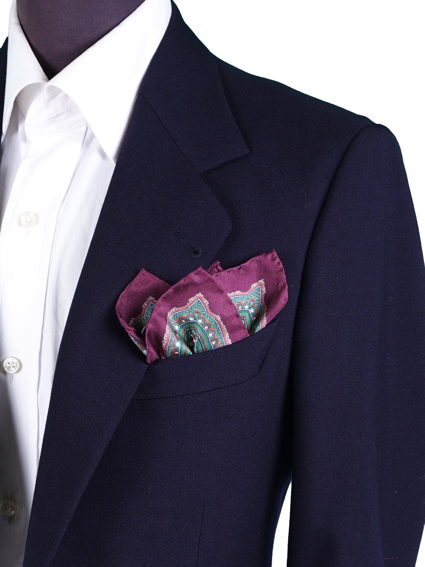 Burgundy Silk Printed Pocket Square NICOLO'