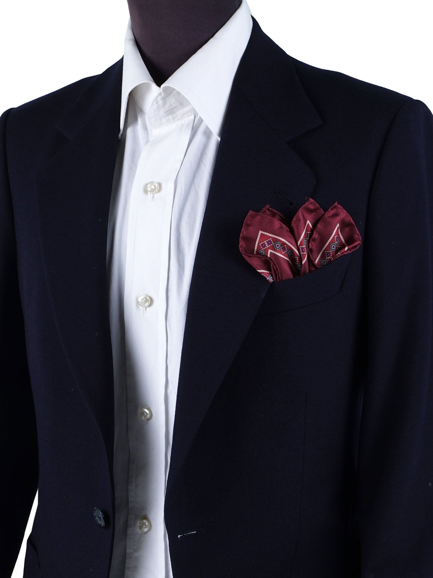 Burgundy Printed Silk Pocket Square DESIRE