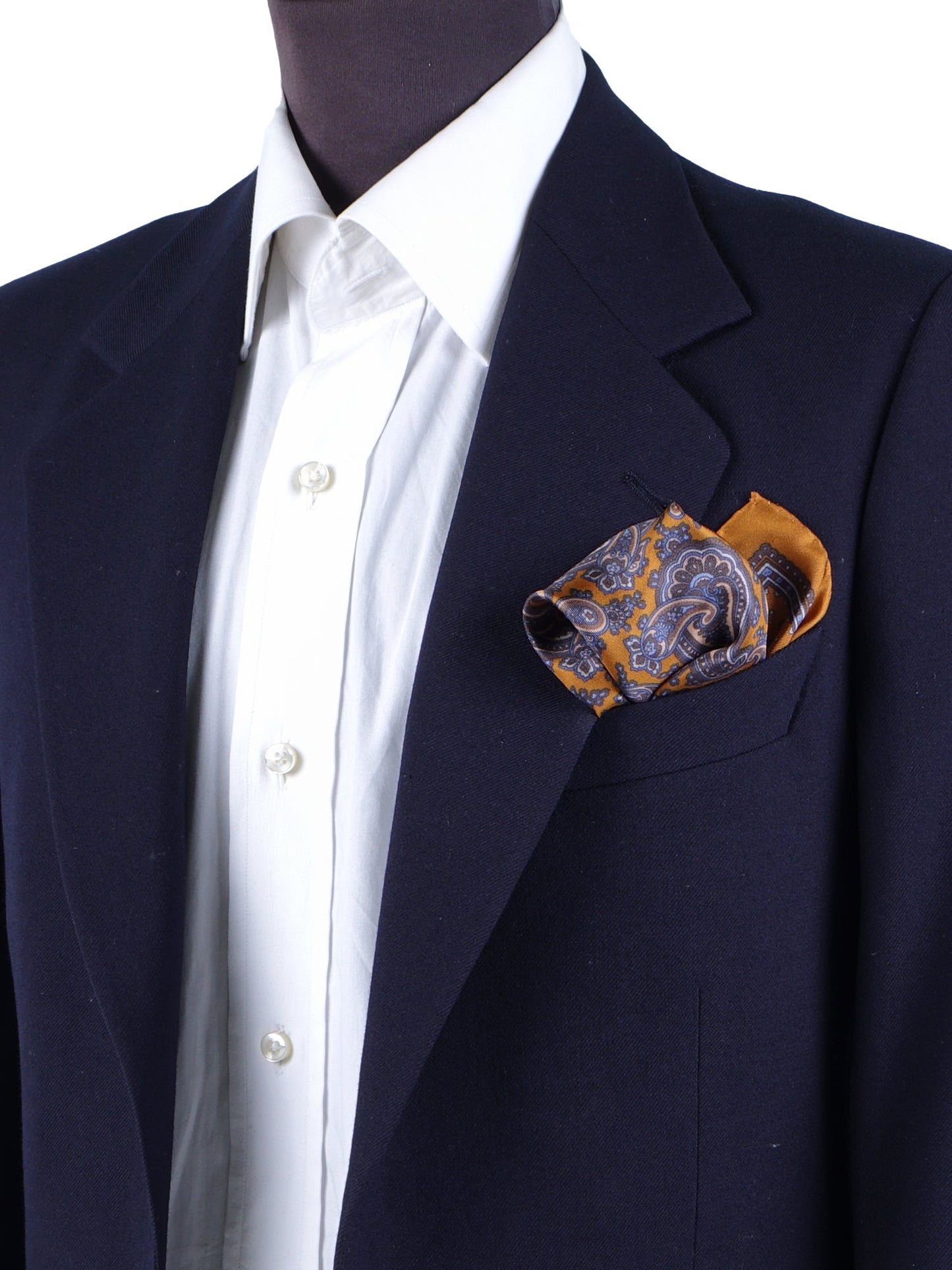 Orange Printed Silk Pocket Square FOSTER