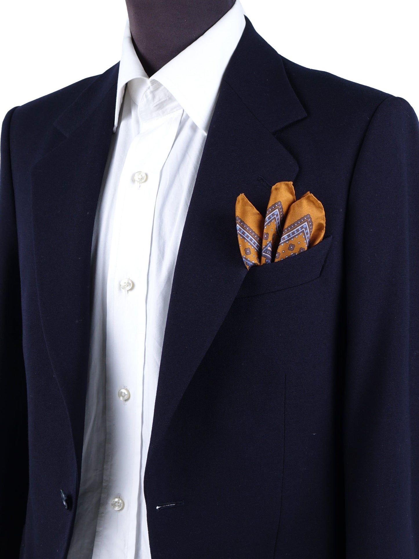 Orange Printed Silk Pocket Square FOSTER